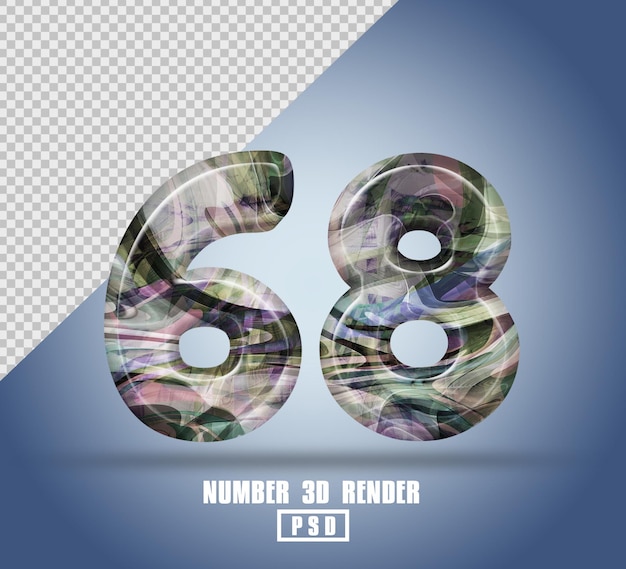 3d render número 68 con color de textura líquida abstracta