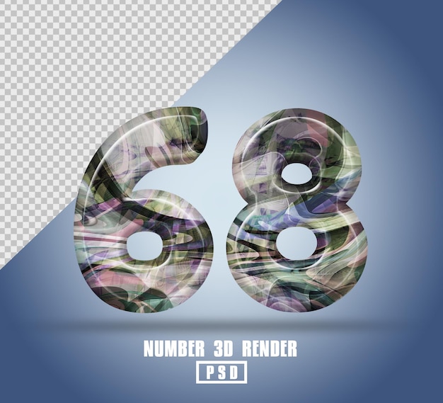 3D render número 68 con color de textura líquida abstracta