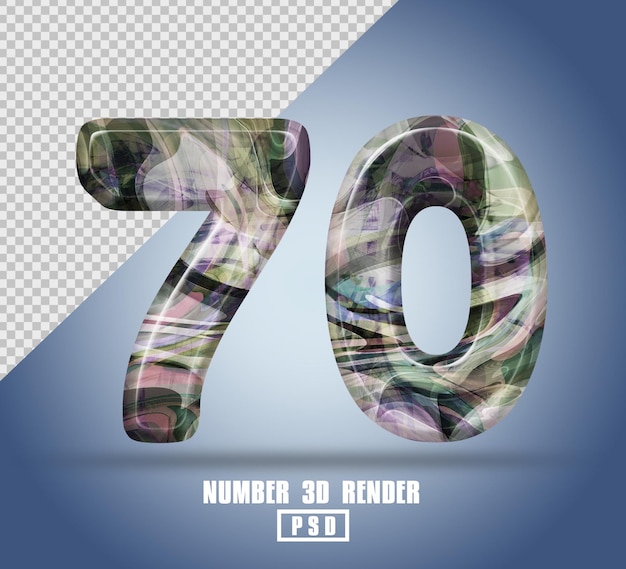 3D render número 70 con color de textura líquida abstracta