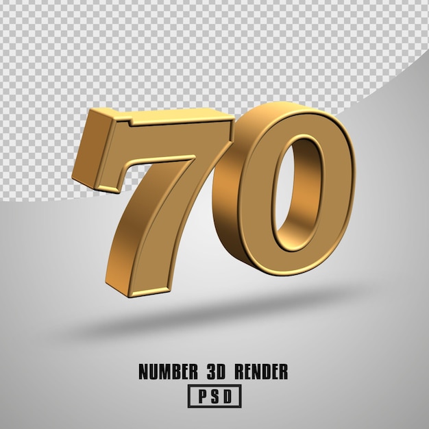 3D render número 70 estilo de ouro
