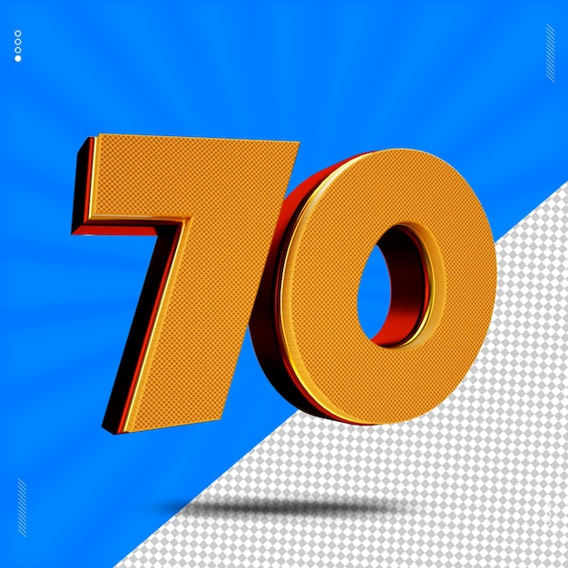 3d render número 70 fuente oblea