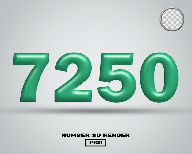 3D render número 7250 tosca color brillante