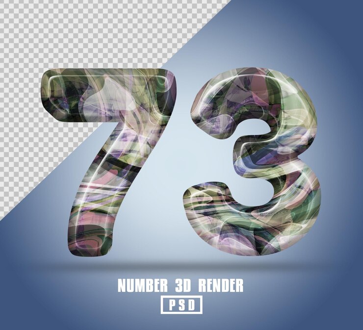 PSD 3d render número 73 con color de textura líquida abstracta