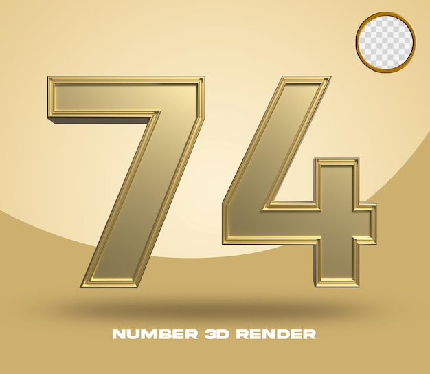 3D render número 74 color dorado