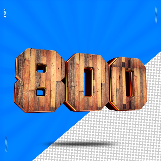 3d render número 800 fuente madera