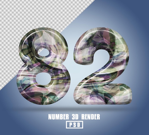 3D render número 82 con color de textura líquida abstracta