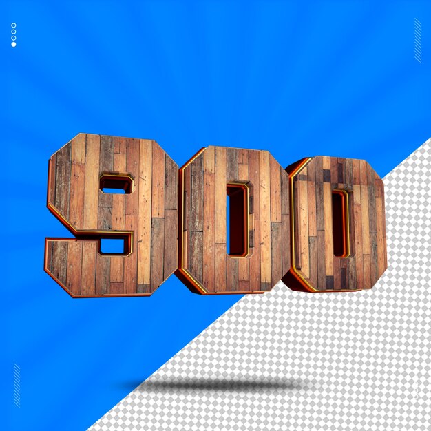 3d render número 900 fuente madera
