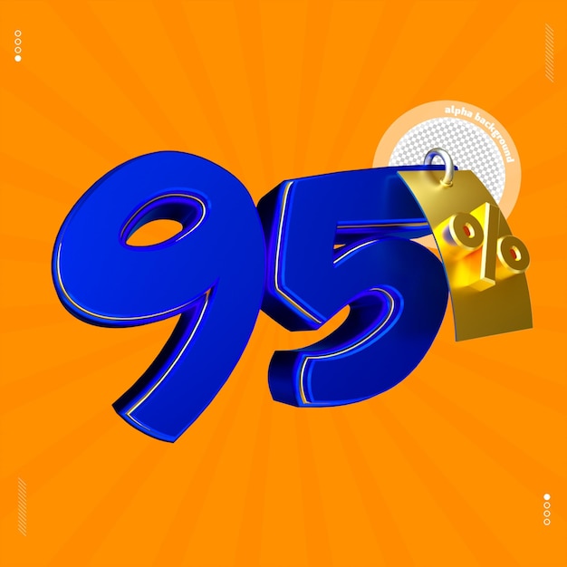 3d render número 95 fuente azul
