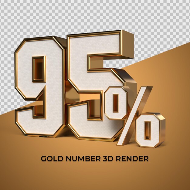 3D render número 95 porcentaje venta progreso oro