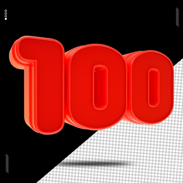 3d render número fonte vermelha