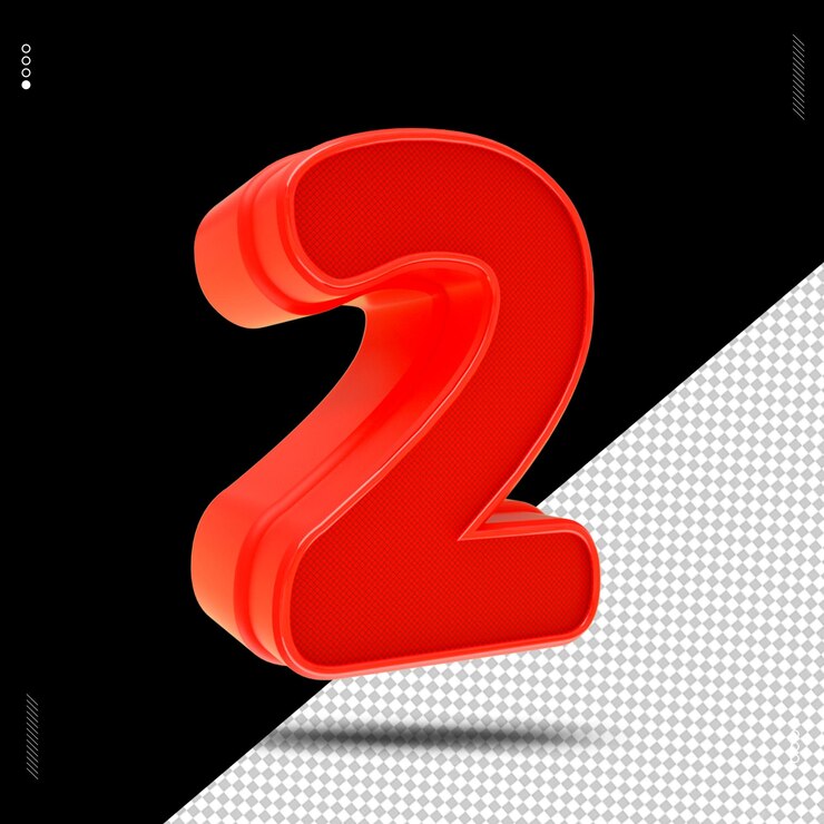 PSD 3d render número fuente roja