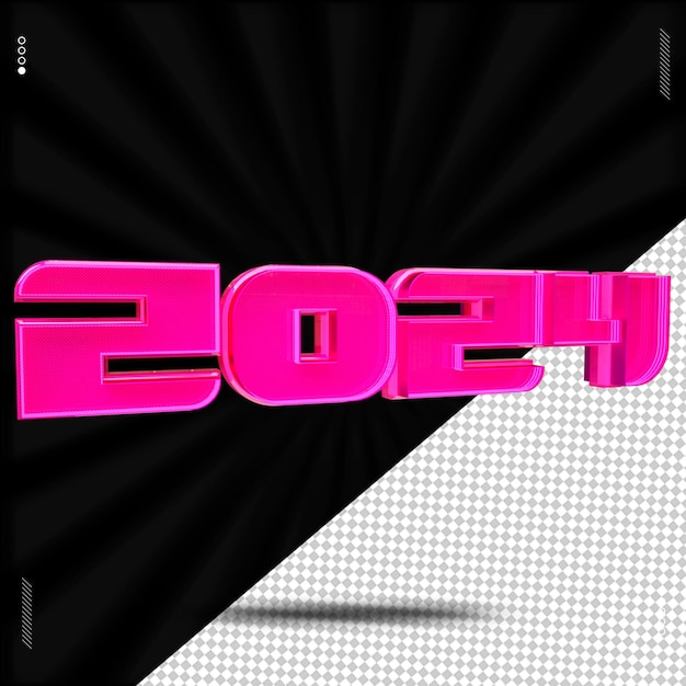 3d render número fuente rosa neón