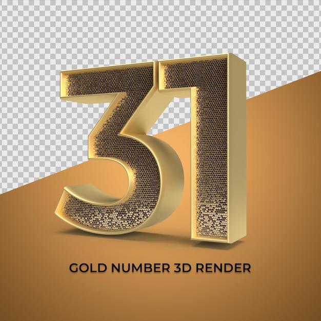 3d Render Numéro D'or 31 Anniversaire De Luxe