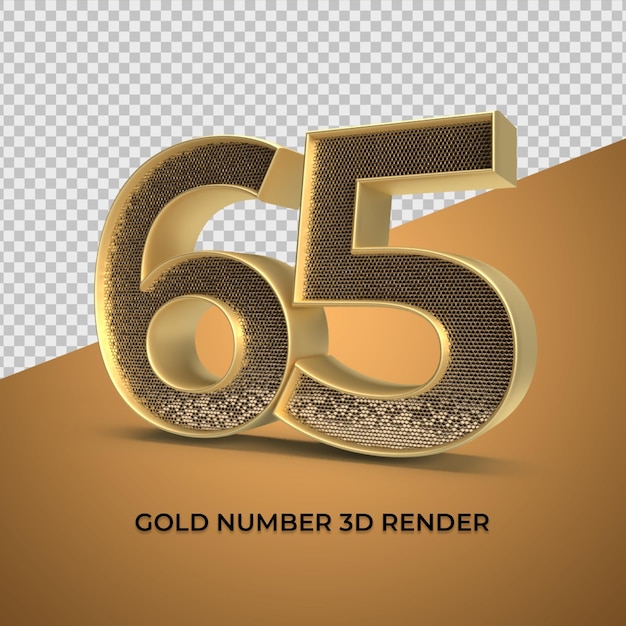 3d Render Numéro D'or 65 Anniversaire De Luxe