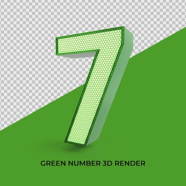 3d render nummer 7 grüne farbe