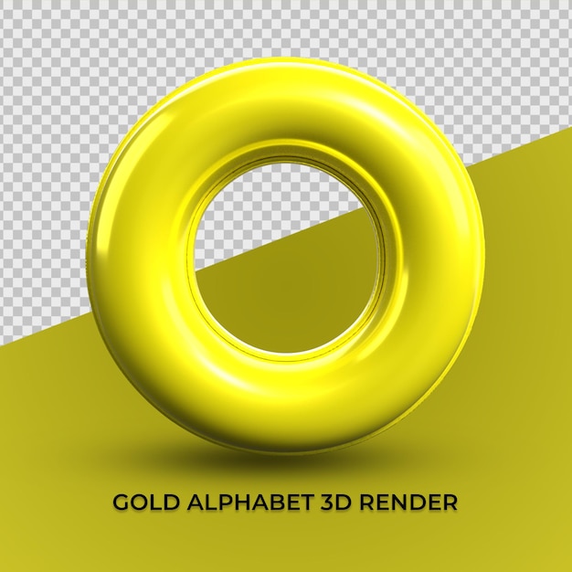 3D Render O alfabeto plástico amarillo