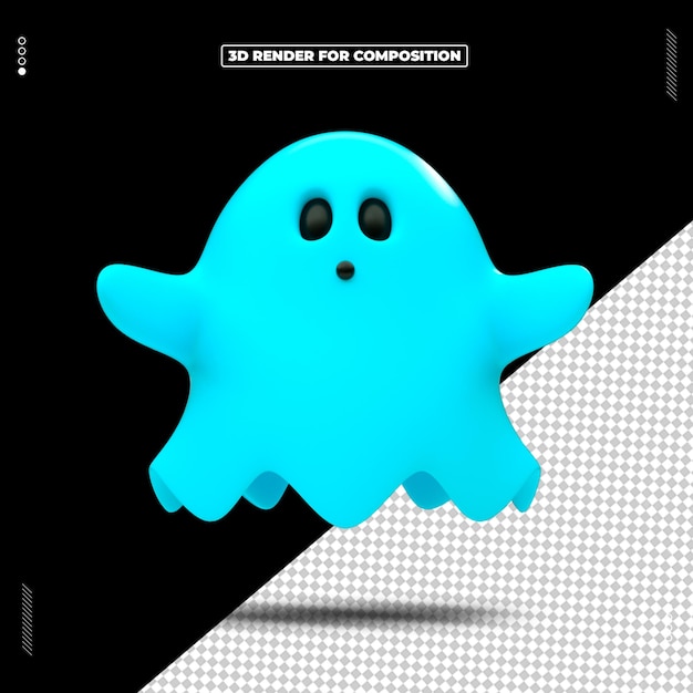 PSD 3d render objeto día feliz halloween