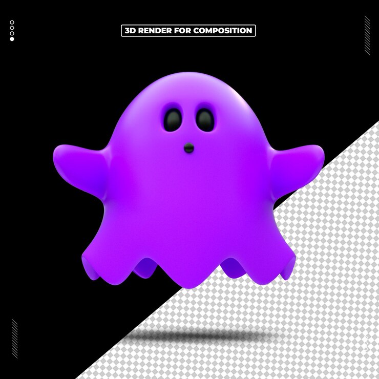 PSD 3d render objeto día feliz halloween