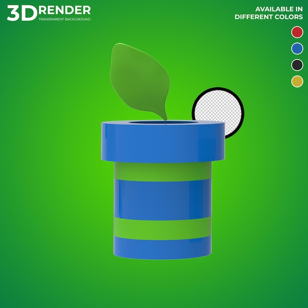 3D Render objeto icono planta solar