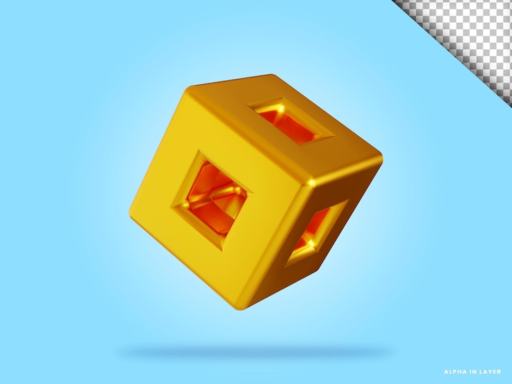 PSD 3d render objetos de formas geométricas doradas aislados
