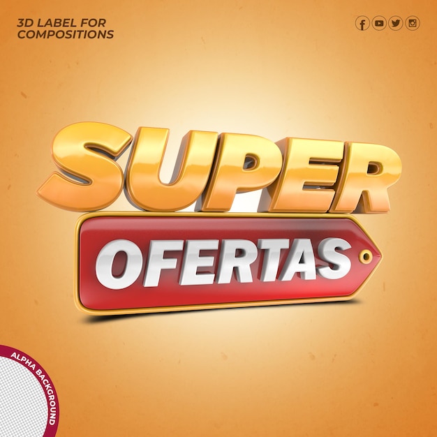 3D Render Octubre Pink Label Isoleted para Composición