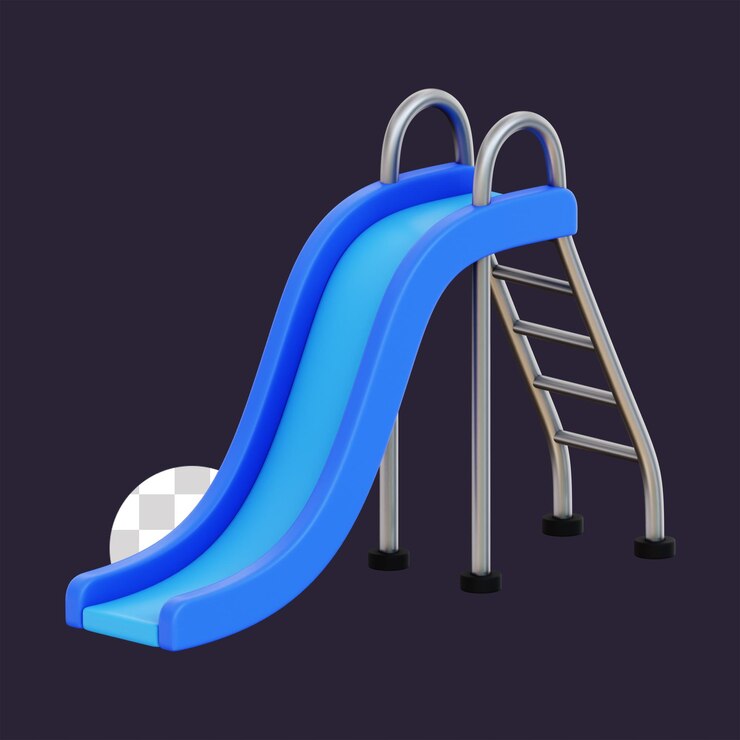 3D Render of a Blue Playground Slide
