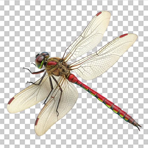 3d render of a dragonfly isolated on transparent backgroun