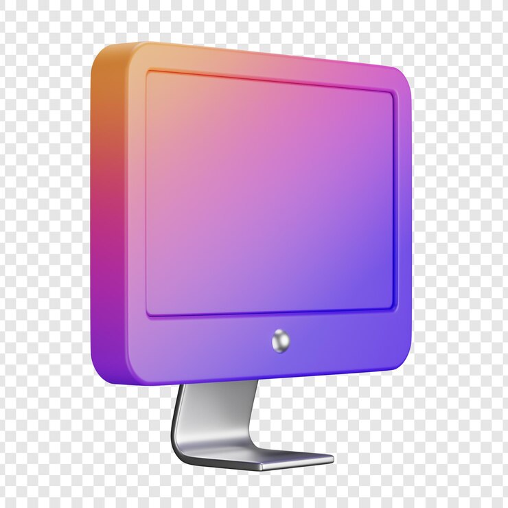 PSD 3d render of a modern computer monitor
