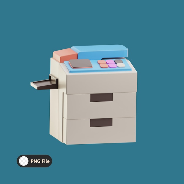 3d render of a modern office copier and printer
