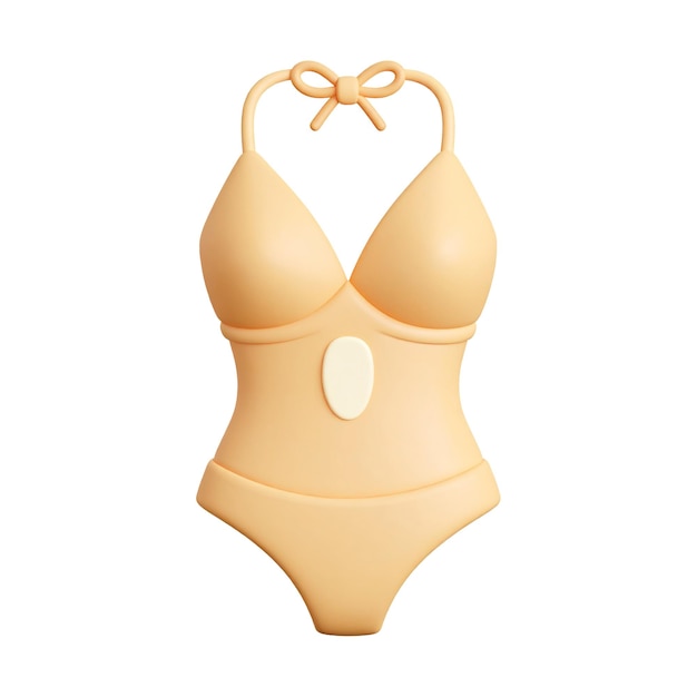 3D Render of a Peach-Colored One-Piece Swimsuit