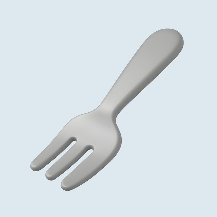 3D Render of a Silver Fork