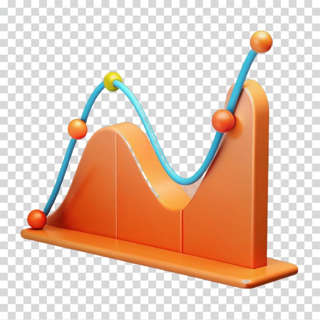 3D Render of Abstract Data Visualization Growth Chart