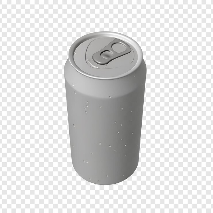 PSD a 3d render of an isolated aluminum soda can