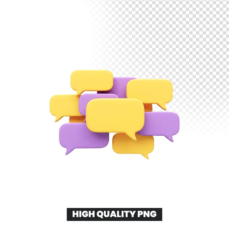 PSD 3d render of chat bubbles for communication and social media