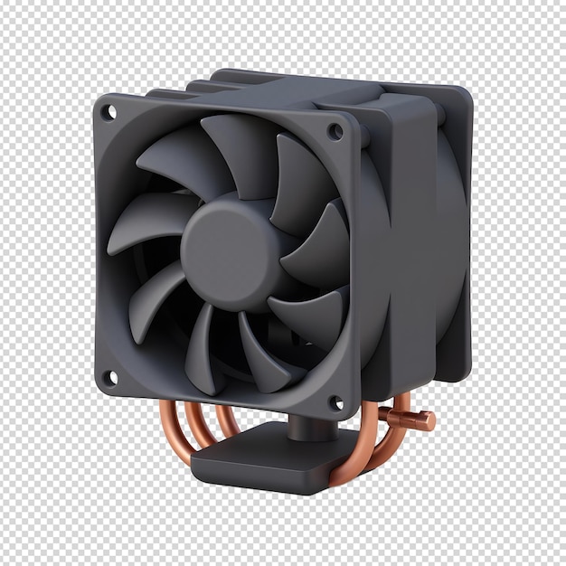 3D Render of a CPU Cooler with Copper Heat Pipes