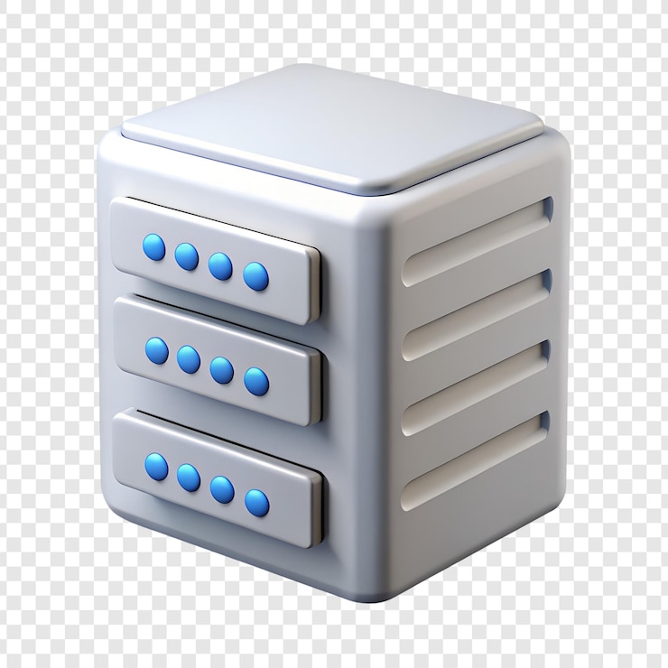 PSD 3d render of a data server