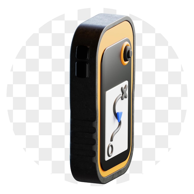 3D Render of a Portable GPS Device with Map Display