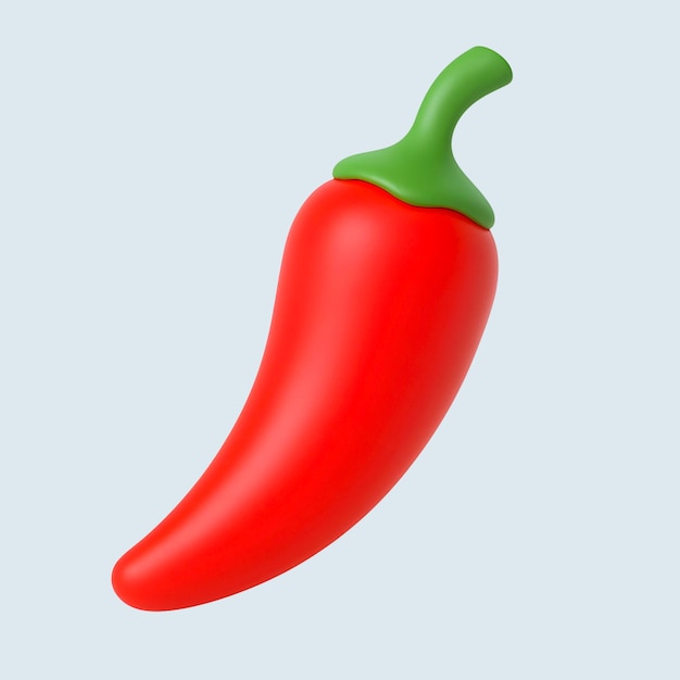 3D Render of a Red Chili Pepper