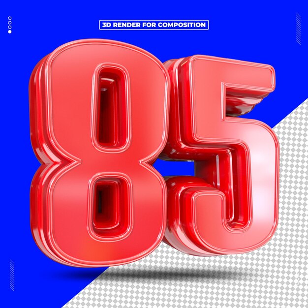 3D Render of Red Number 85