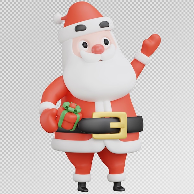 3d render of santa claus with pose