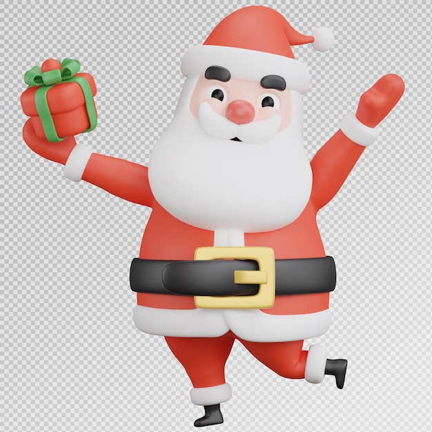3d render of santa claus with pose