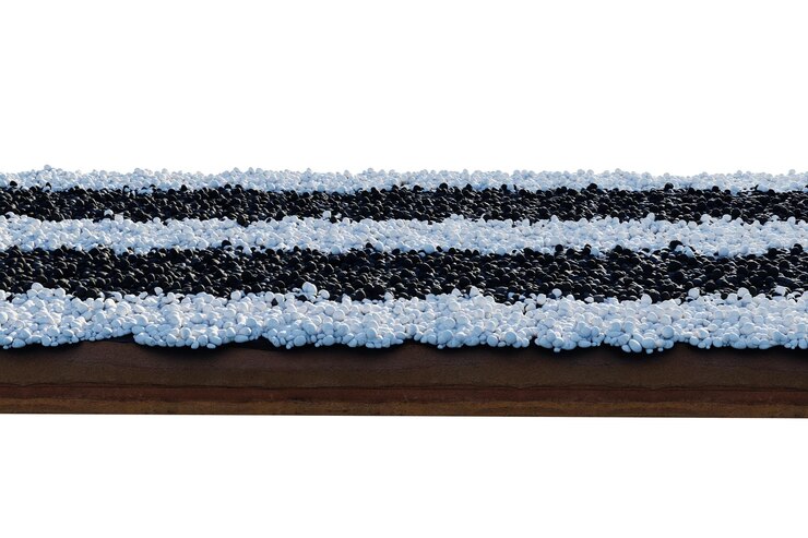 PSD 3d render of square soil land geology cross section with stone garvel pebbles and cobbles stone