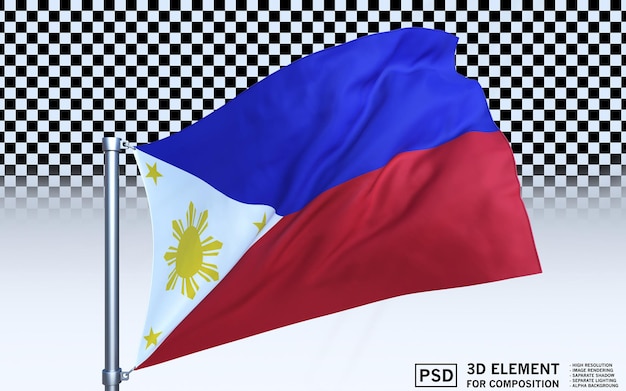 3D Render of the Philippines Flag