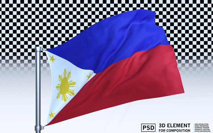 PSD 3d render of the philippines flag