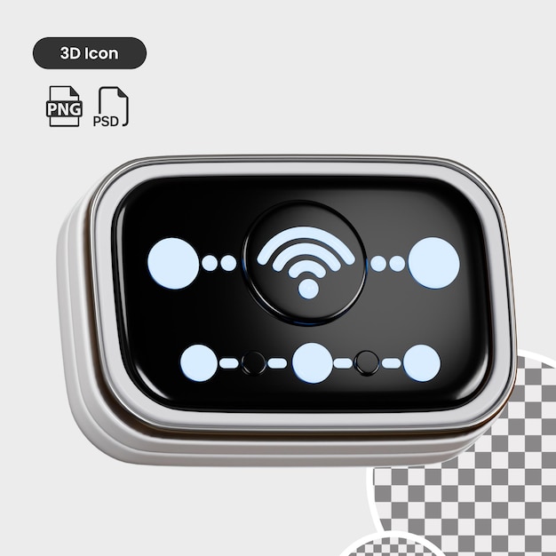 3D Render of a WiFi Router Icon