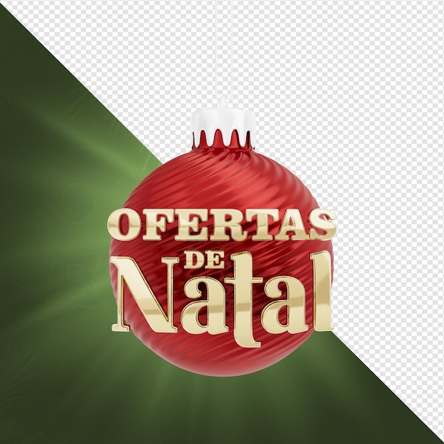 PSD 3d render ofertas de natal