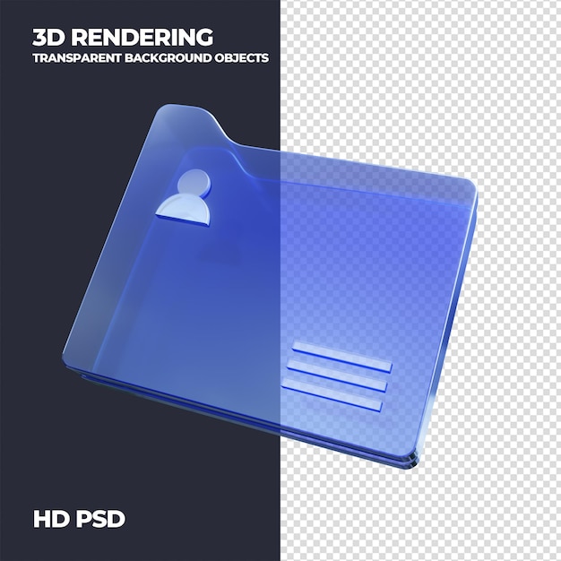 3d-Render-Ordner Dokument durchsichtiger Hintergrund