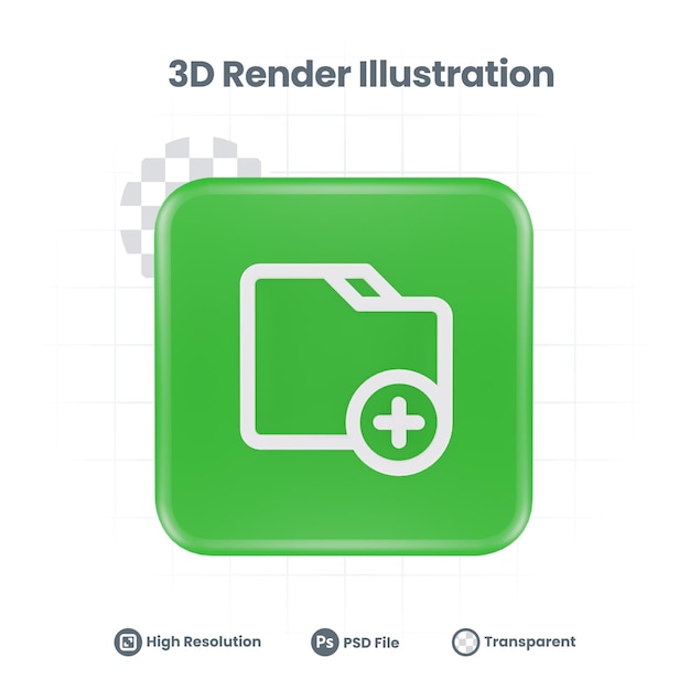 3d render-ordner neues symbol für web mobile app social media promotion hinzufügen