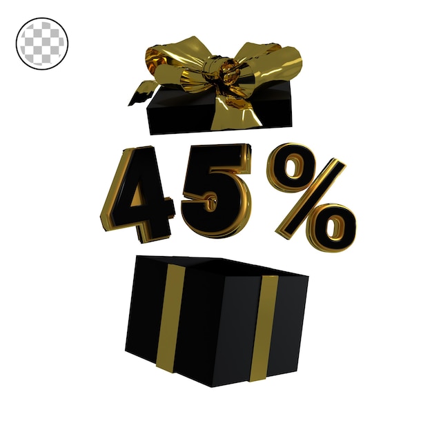 3d render ouro 45 por cento