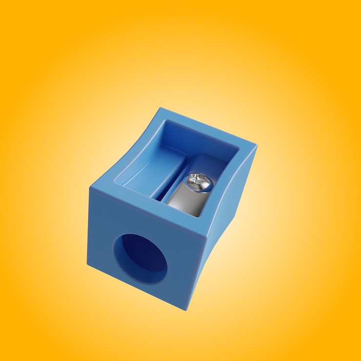 PSD 3d render pencil sharpener